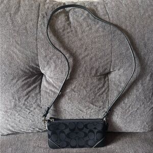 Coach Black Signature Canvas Crossbody Pouchette